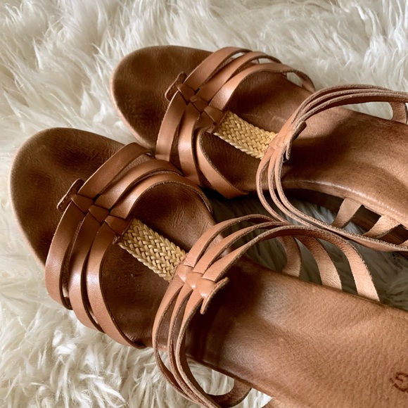 UGG Wedge Slide Leather Sandals - Picture 4 of 8